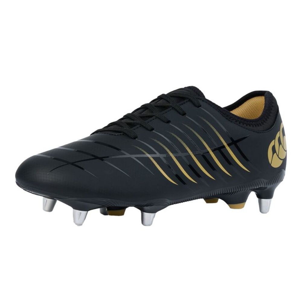 Canterbury Childrens/Kids Phoenix 2.0 Leather Soft Ground Rugby Boots / Black